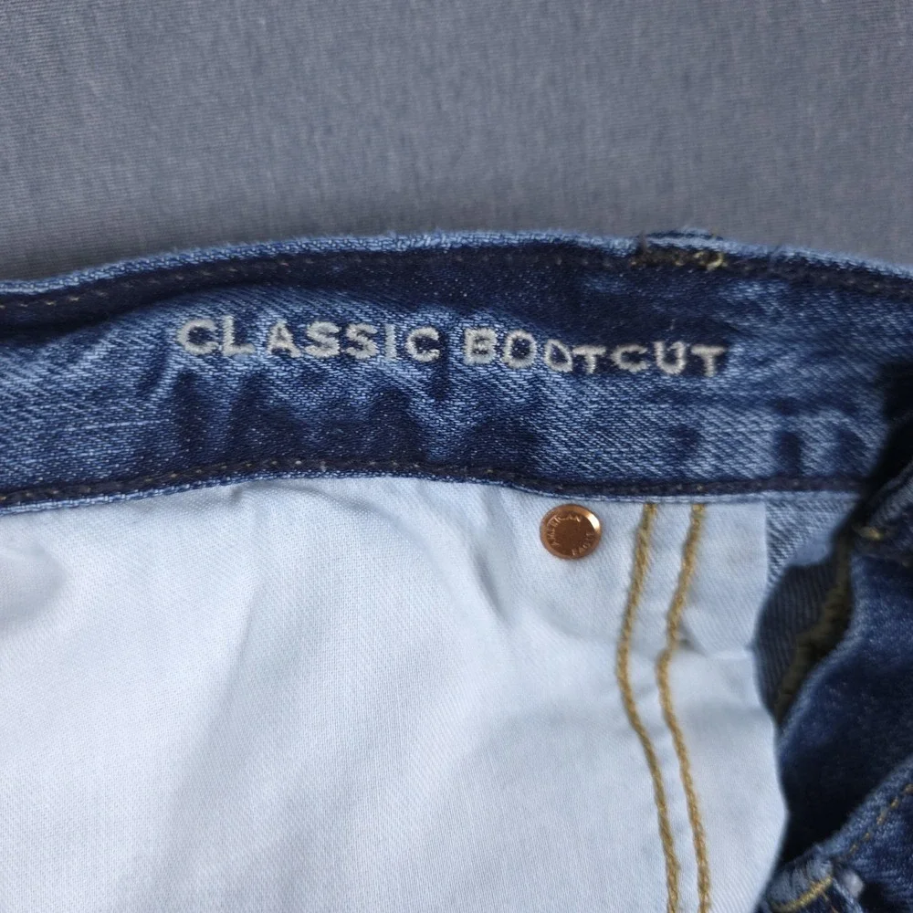 American‎ Eagle Classic Bootcut Jeans Mens 36x34 (Fits 36x32) Blue Whisker Denim